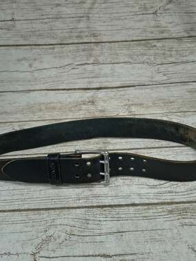 Apache Men's Vintage Black Leather Double Prong Belt Size 36